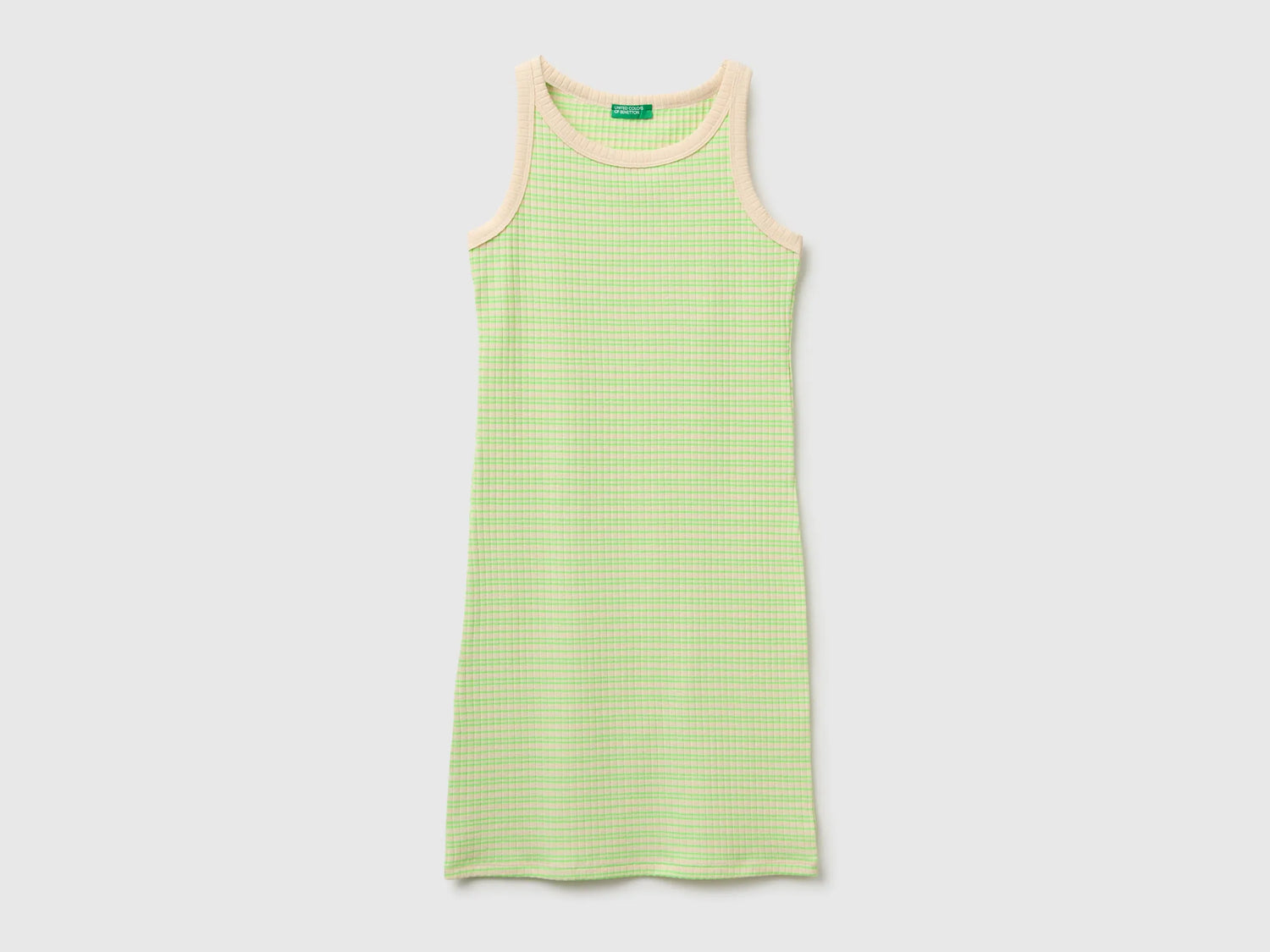 Benetton Green Girls Striped Midi Dress SKU: 38DBCV019_901 Image 01