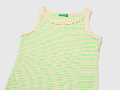 Benetton Green Girls Striped Midi Dress SKU: 38DBCV019_901 Image 03