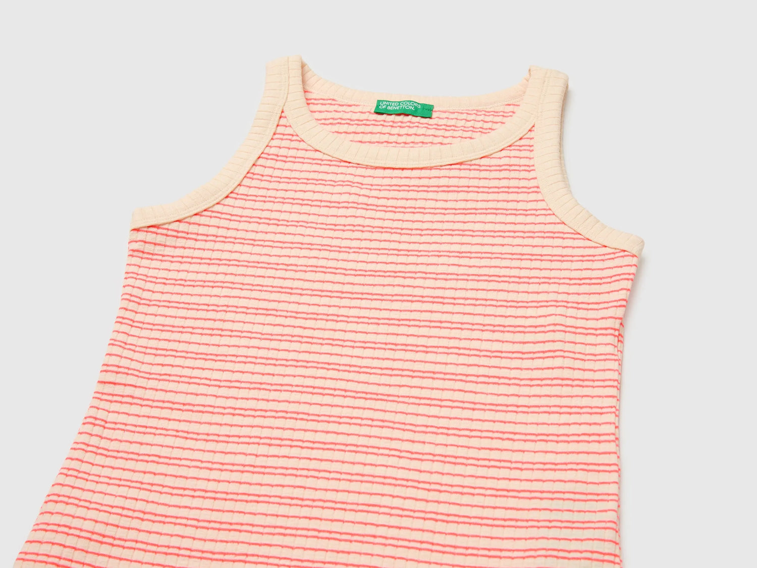 Benetton Pink Girls Striped Midi Dress SKU: 38DBCV019_902 Image 03