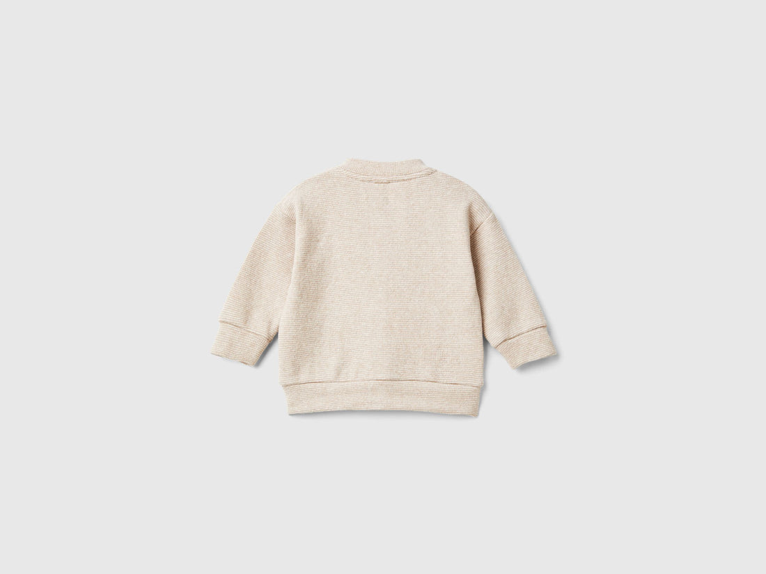 Bomber Style Sweatshirt In Recycled Stretch Cotton Blend Sweat_02