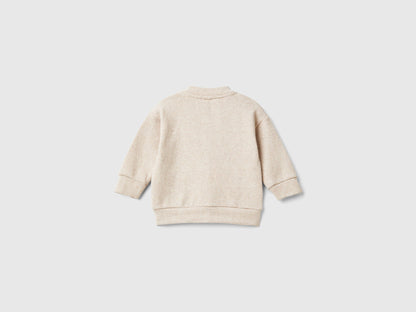 Bomber Style Sweatshirt In Recycled Stretch Cotton Blend Sweat_02