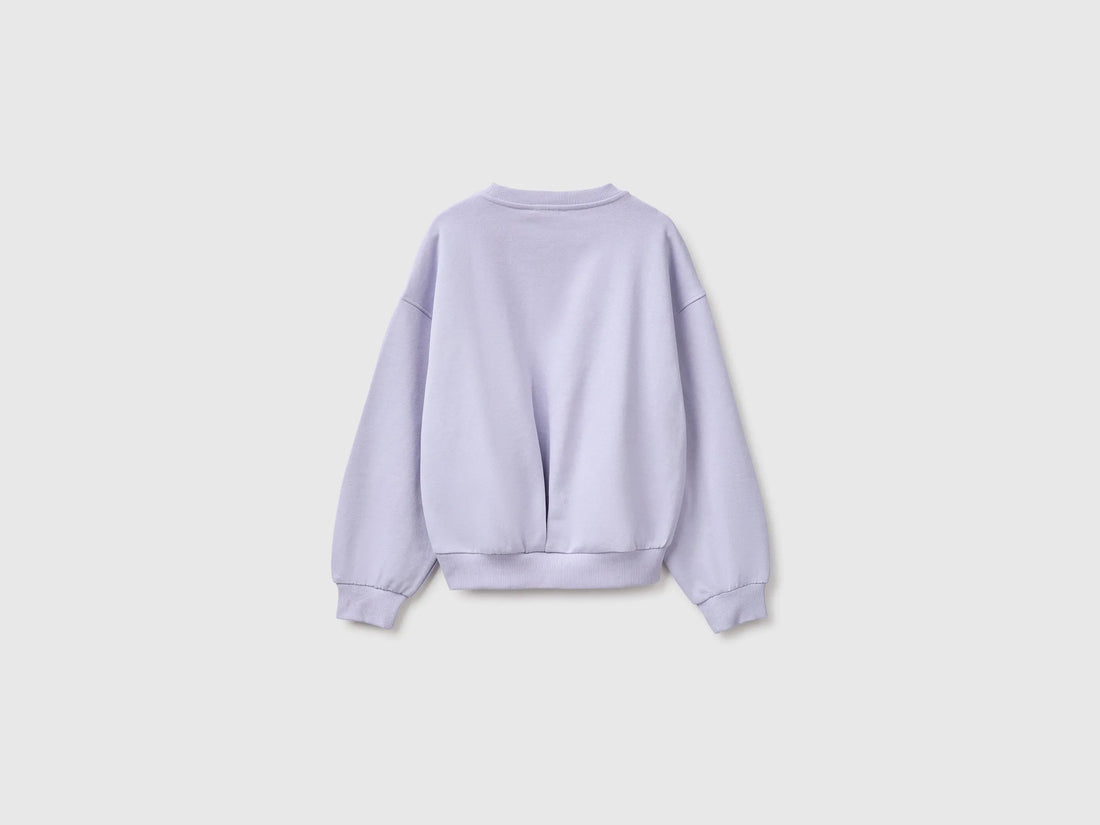 Benetton Lavender Girls 100% Cotton Closed Sweatshirt SKU: 38O3C10U6_19B Image 02