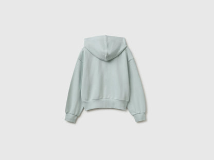 Benetton Light Green Girls 100% Cotton Hoodie SKU: 38O3C506C_00M Image 02