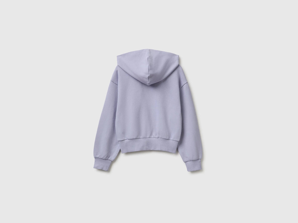 Benetton Lavender Girls 100% Cotton Hoodie SKU: 38O3C506C_19B Image 02