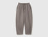 Benetton Gray Girls Barrel-Fit Joggers in Fleece SKU: 38O3CF076_39R Image 01