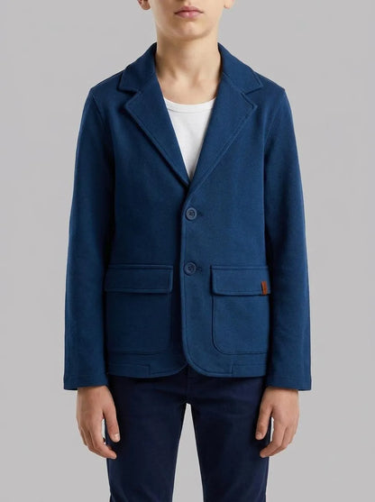 Benetton Dark Blue Boys Elegant Blazer with Pockets SKU: 38PZC600K_37T Image 00