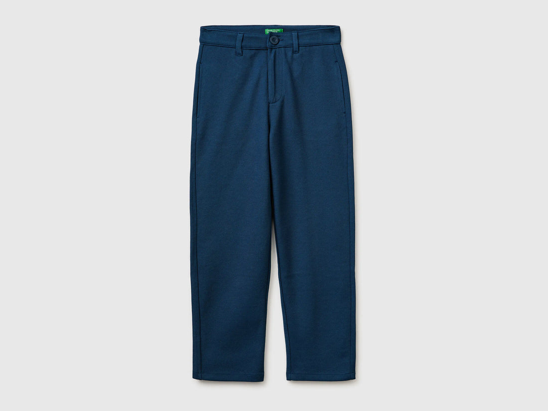 Benetton Dark Blue Boys Elegant Trousers SKU: 38PZCF073_37T Image 01