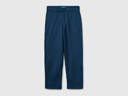 Benetton Dark Blue Boys Elegant Trousers SKU: 38PZCF073_37T Image 01