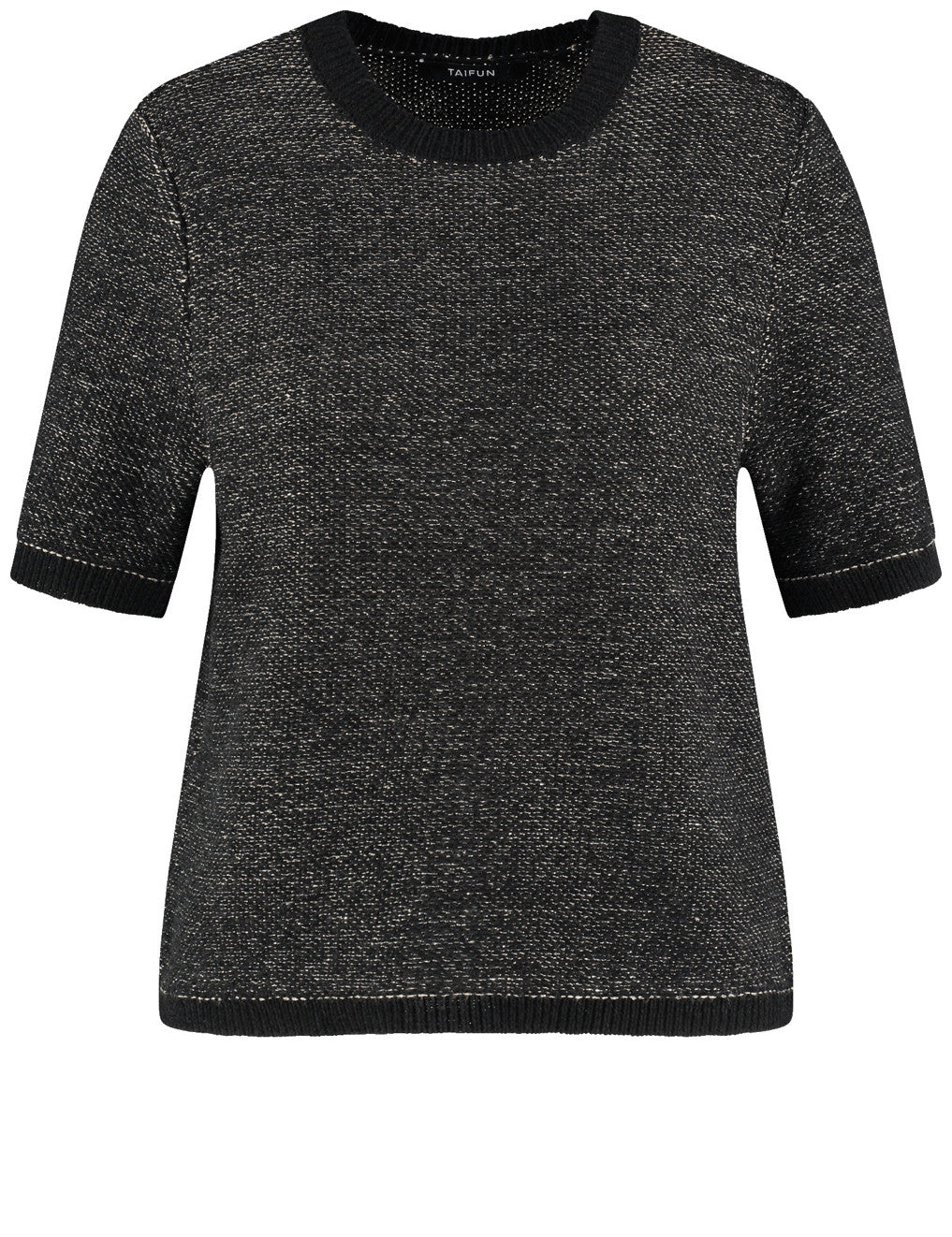 Taifun_Black Patterned_Pullover 1/2 Sleeve_390008-77012_1102_01