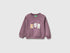 Benetton Plum Girls Capyfun Capybara Crewneck Sweatshirt SKU: 392VG10NR_048 Image 01