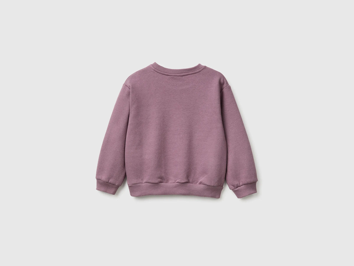 Benetton Plum Girls Capyfun Capybara Crewneck Sweatshirt SKU: 392VG10NR_048 Image 02