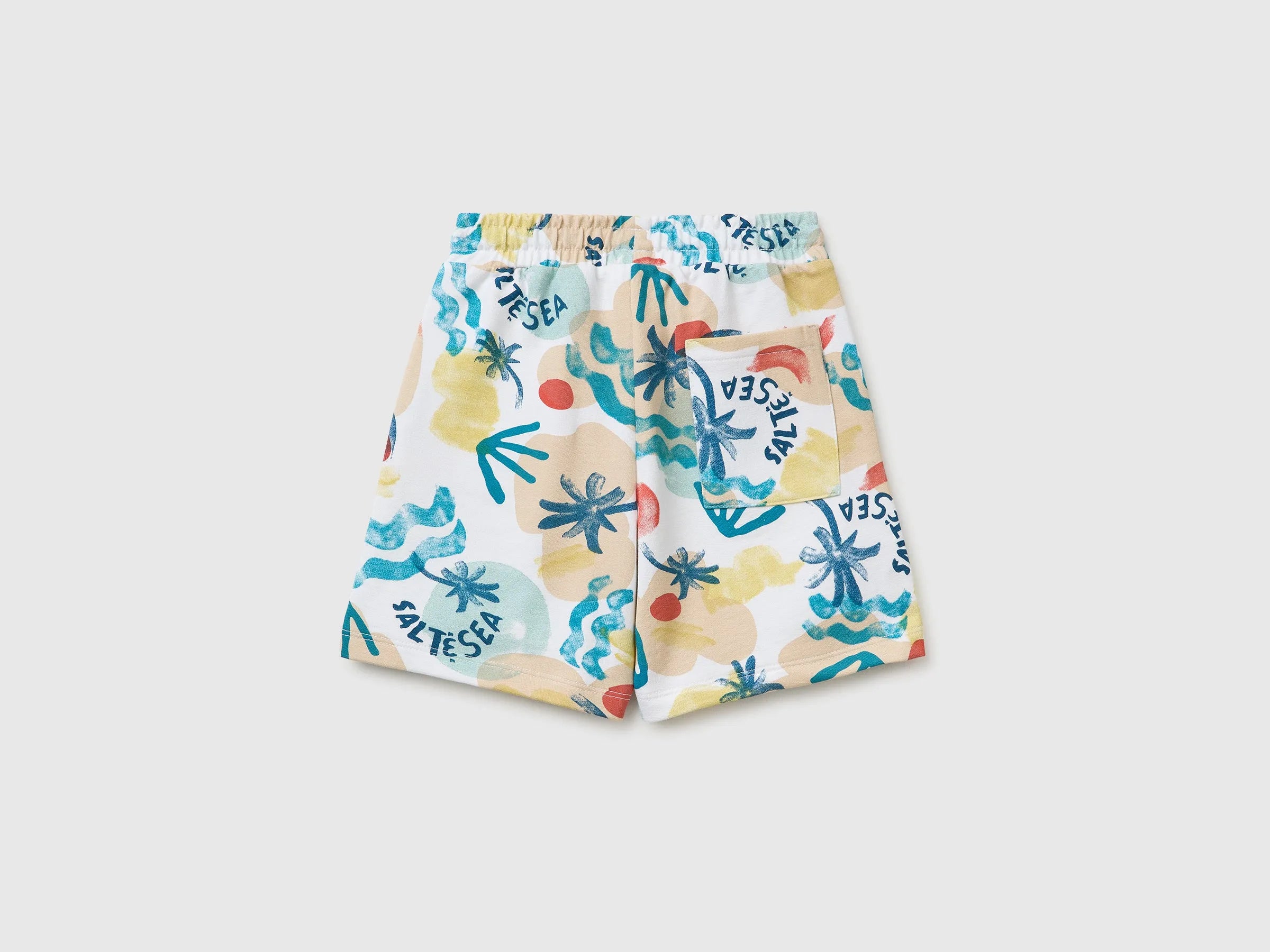 Benetton Multi-color Boys Bermuda Shorts with Tropical Print SKU: 3959G9024_70P Image 02