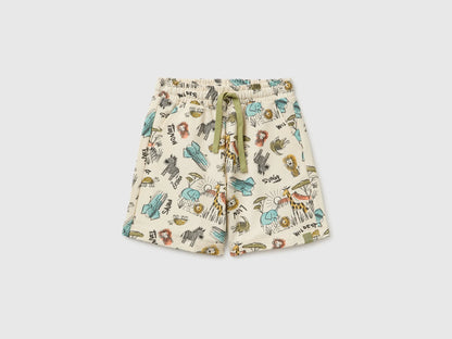 Benetton Multi-color Boys Bermuda Shorts with Safari Print SKU: 3959G9024_70Q Image 01
