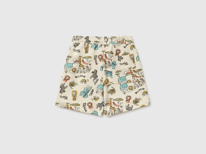Benetton Multi-color Boys Bermuda Shorts with Safari Print SKU: 3959G9024_70Q Image 02