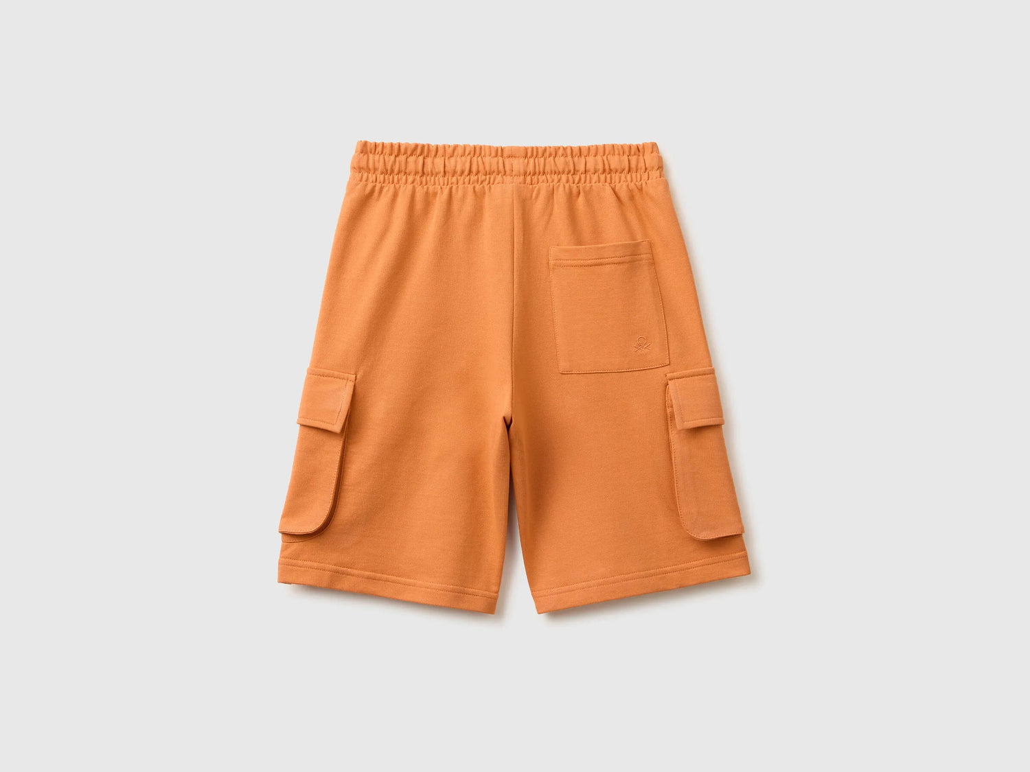 Benetton Orange Boys Fleece Bermuda Shorts with Pockets SKU: 39DJC902N_0D1 Image 02