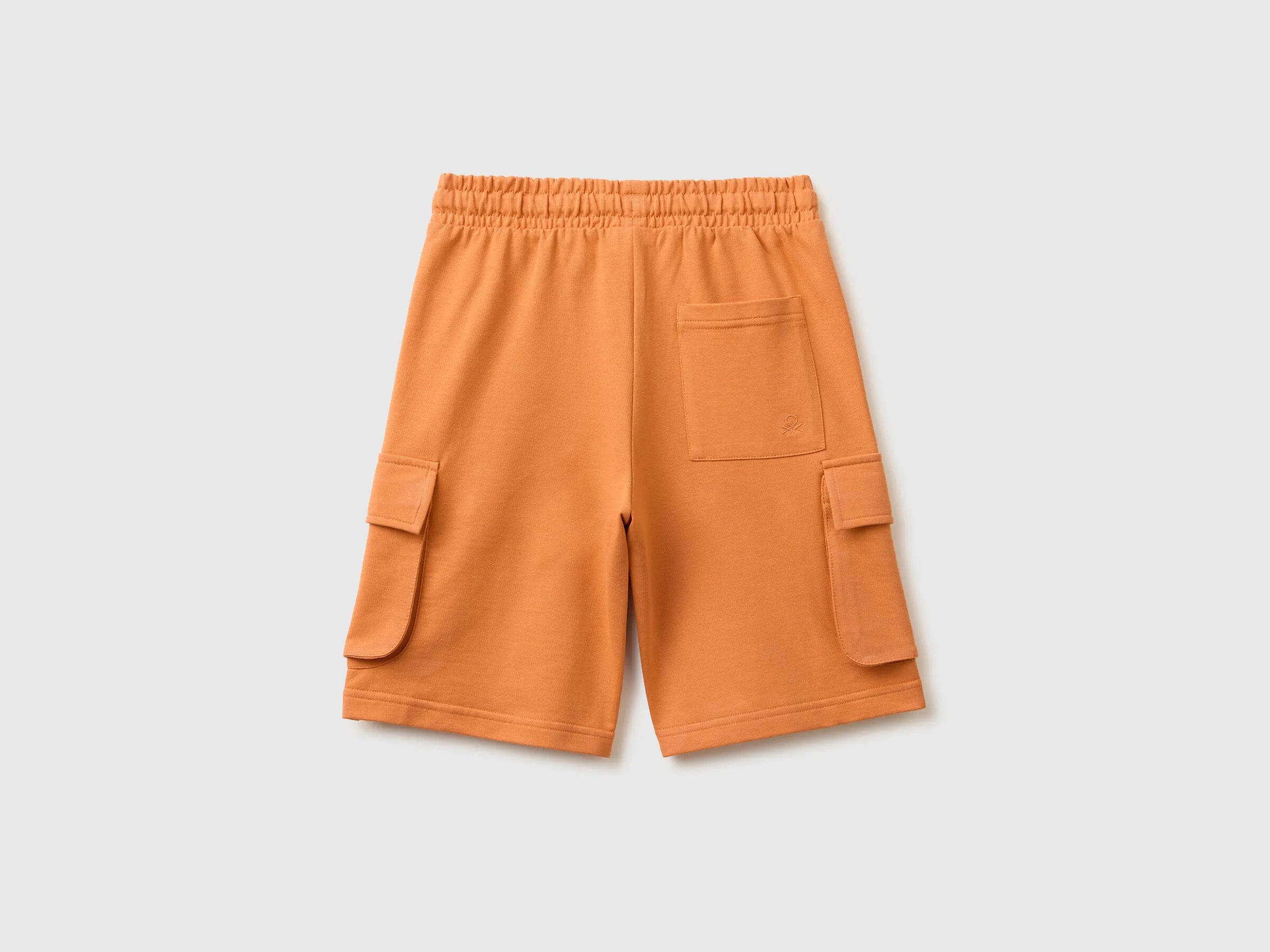 Benetton Orange Boys Fleece Bermuda Shorts with Pockets SKU: 39DJC902N_0D1 Image 02