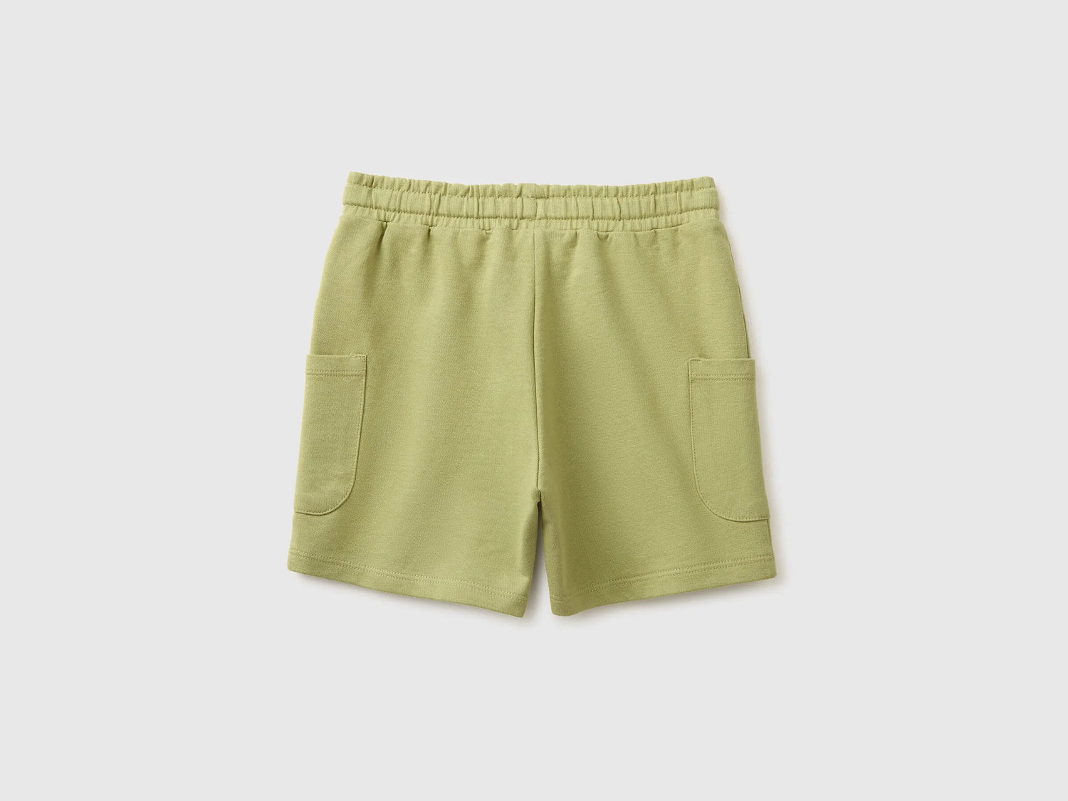Benetton Military Green Boys Cargo Bermuda Shorts with Drawstring SKU: 39DJG901C_1Q1 Image 02