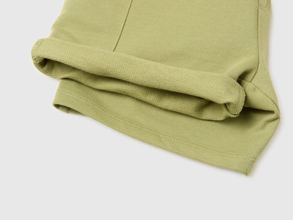 Benetton Military Green Boys Cargo Bermuda Shorts with Drawstring SKU: 39DJG901C_1Q1 Image 03