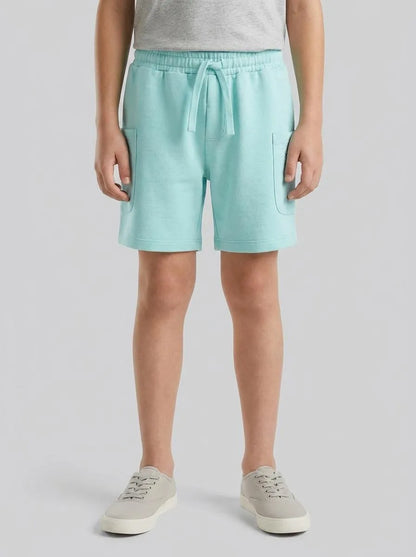 Benetton Aqua Boys Cargo Bermuda Shorts with Drawstring SKU: 39DJG901C_3L7 Image 00