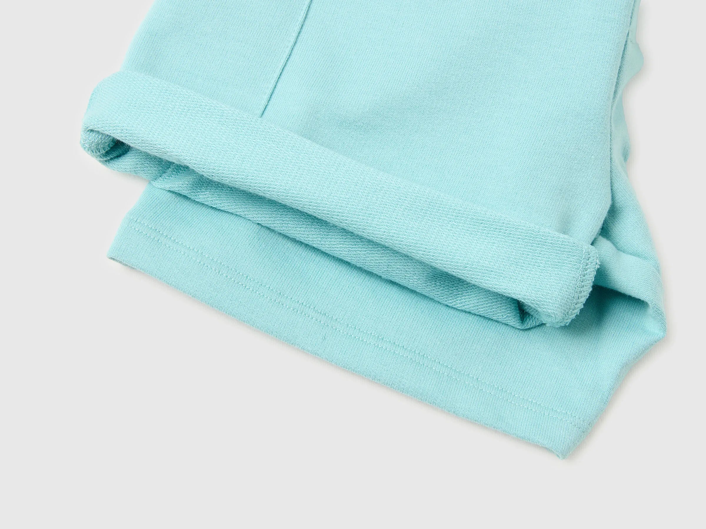 Benetton Aqua Boys Cargo Bermuda Shorts with Drawstring SKU: 39DJG901C_3L7 Image 03