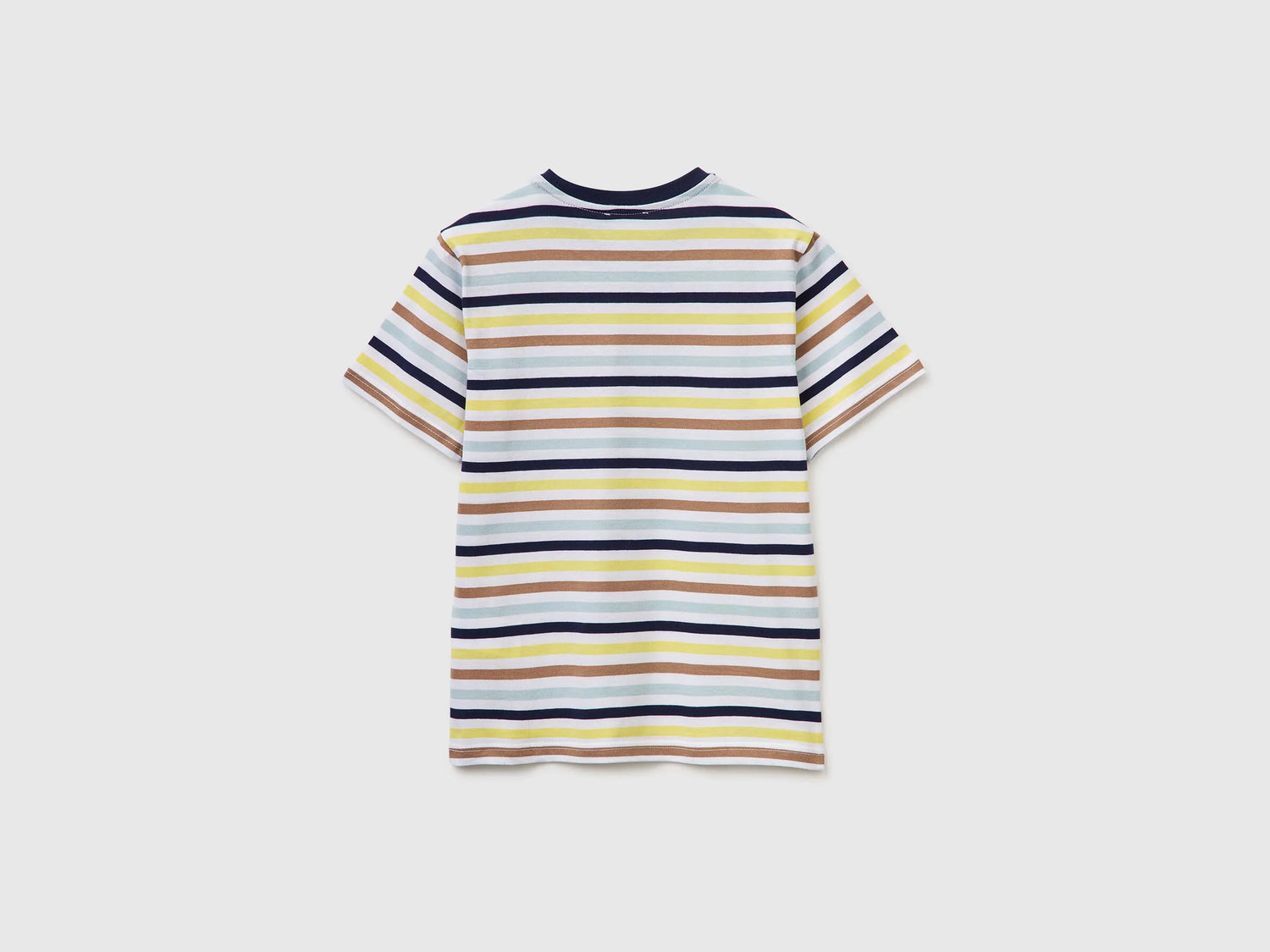Benetton Yellow Boys Striped T-Shirt SKU: 39IAC10S8_905 Image 02