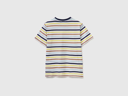 Benetton Yellow Boys Striped T-Shirt SKU: 39IAC10S8_905 Image 02