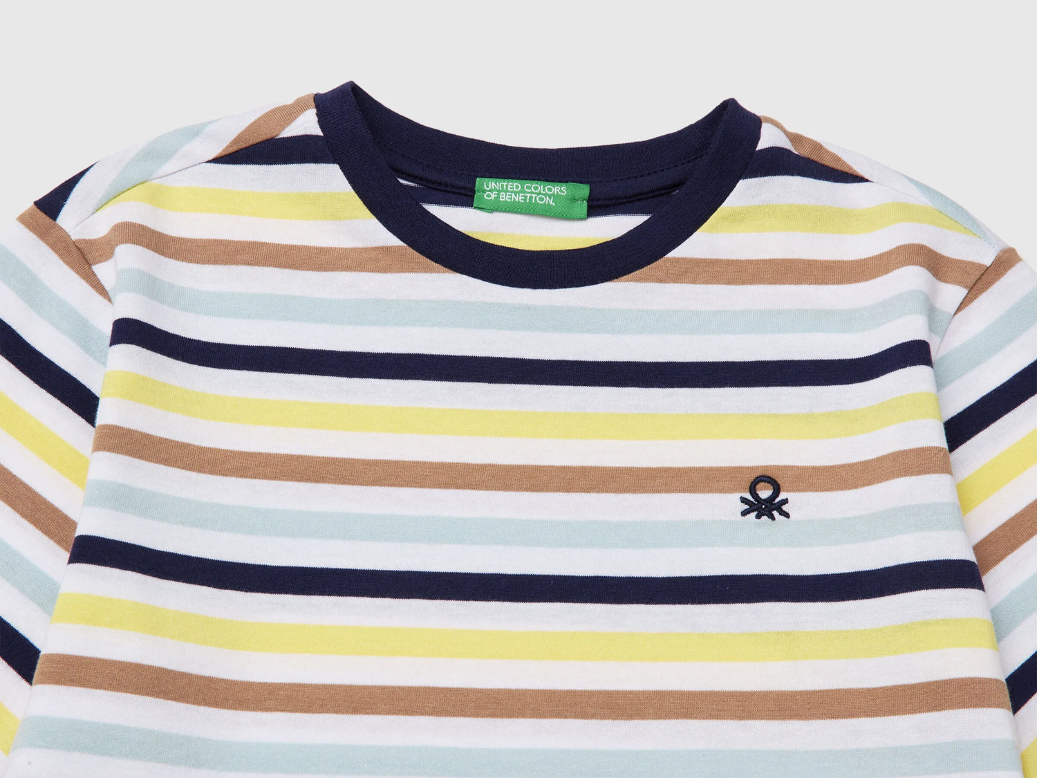 Benetton Yellow Boys Striped T-Shirt SKU: 39IAC10S8_905 Image 03