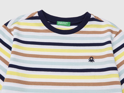 Benetton Yellow Boys Striped T-Shirt SKU: 39IAC10S8_905 Image 03