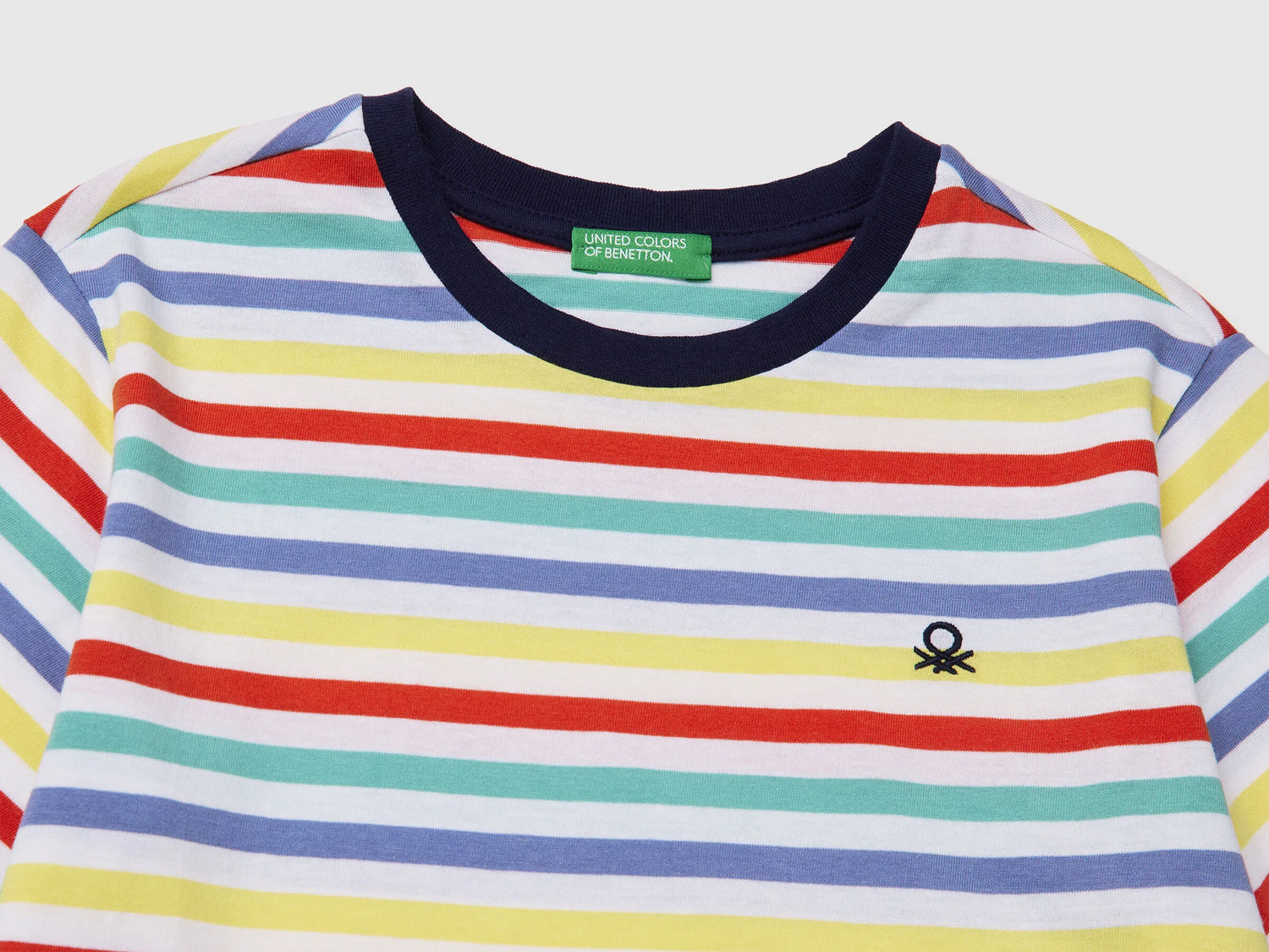 Benetton Sky Blue Boys Striped T-Shirt SKU: 39IAC10S8_906 Image 03