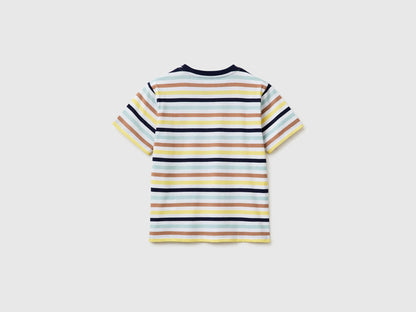Benetton Yellow Boys Striped Short-Sleeved T-Shirt SKU: 39IAG10LL_905 Image 02
