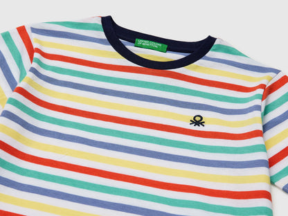 Benetton Air Force Blue Boys Striped Short-Sleeved T-Shirt SKU: 39IAG10LL_906 Image 03