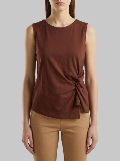 Benetton Brown Women Top with Knot SKU: 39JSDH01G_0Y5 Image 00