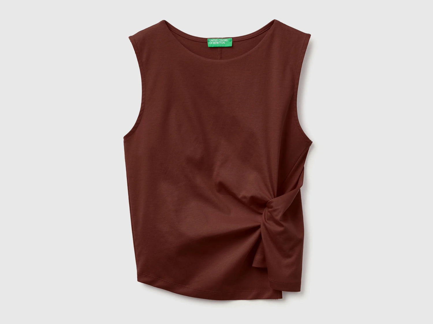 Benetton Brown Women Top with Knot SKU: 39JSDH01G_0Y5 Image 01