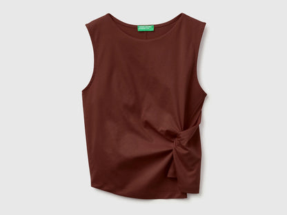 Benetton Brown Women Top with Knot SKU: 39JSDH01G_0Y5 Image 01