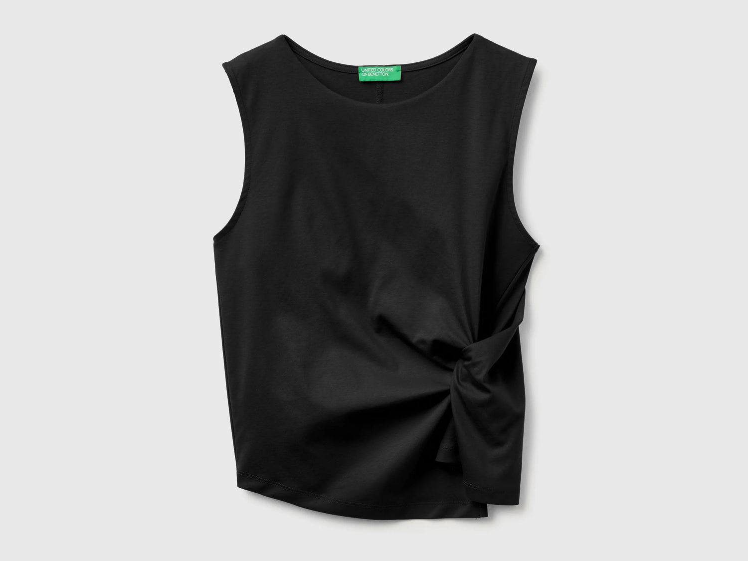 Benetton Black Women Top with Knot SKU: 39JSDH01G_100 Image 01