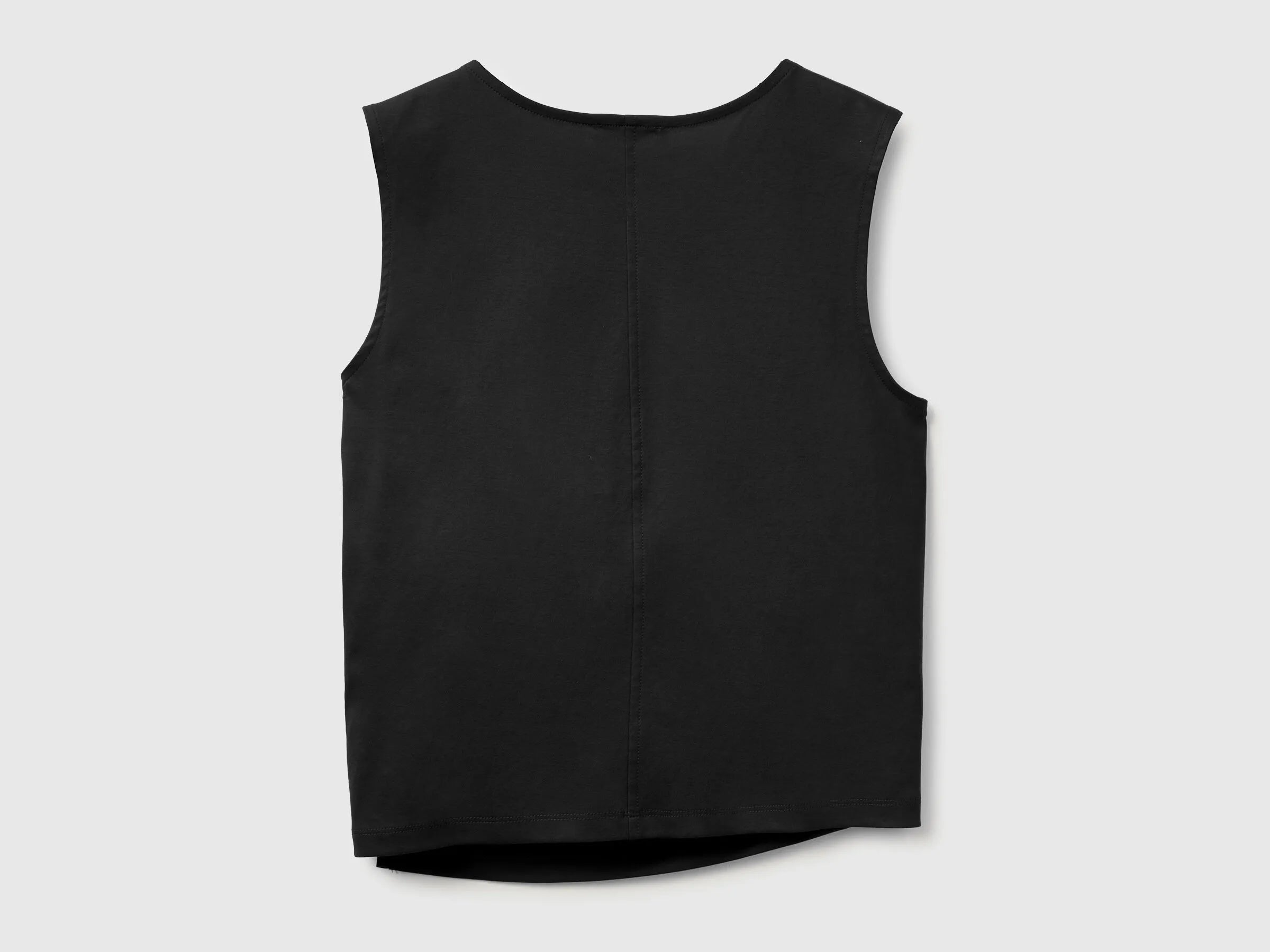 Benetton Black Women Top with Knot SKU: 39JSDH01G_100 Image 02
