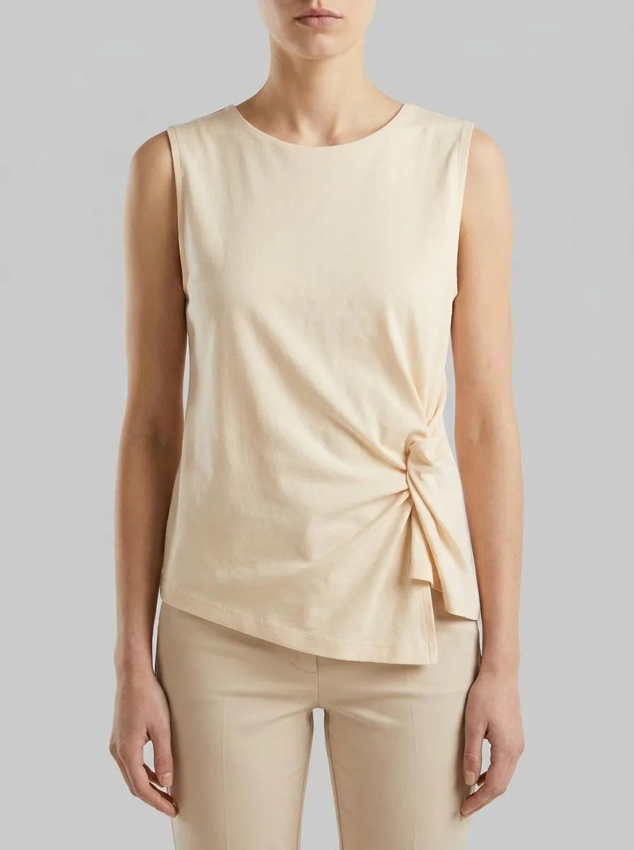 Benetton Creamy White Women Top with Knot SKU: 39JSDH01G_25E Image 00