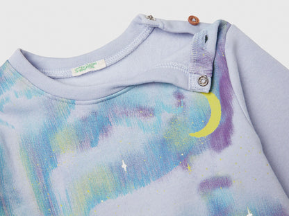 Benetton_Sky Blue_Hoodie with Print in Cotton Blend_39M2A106Q_081_03