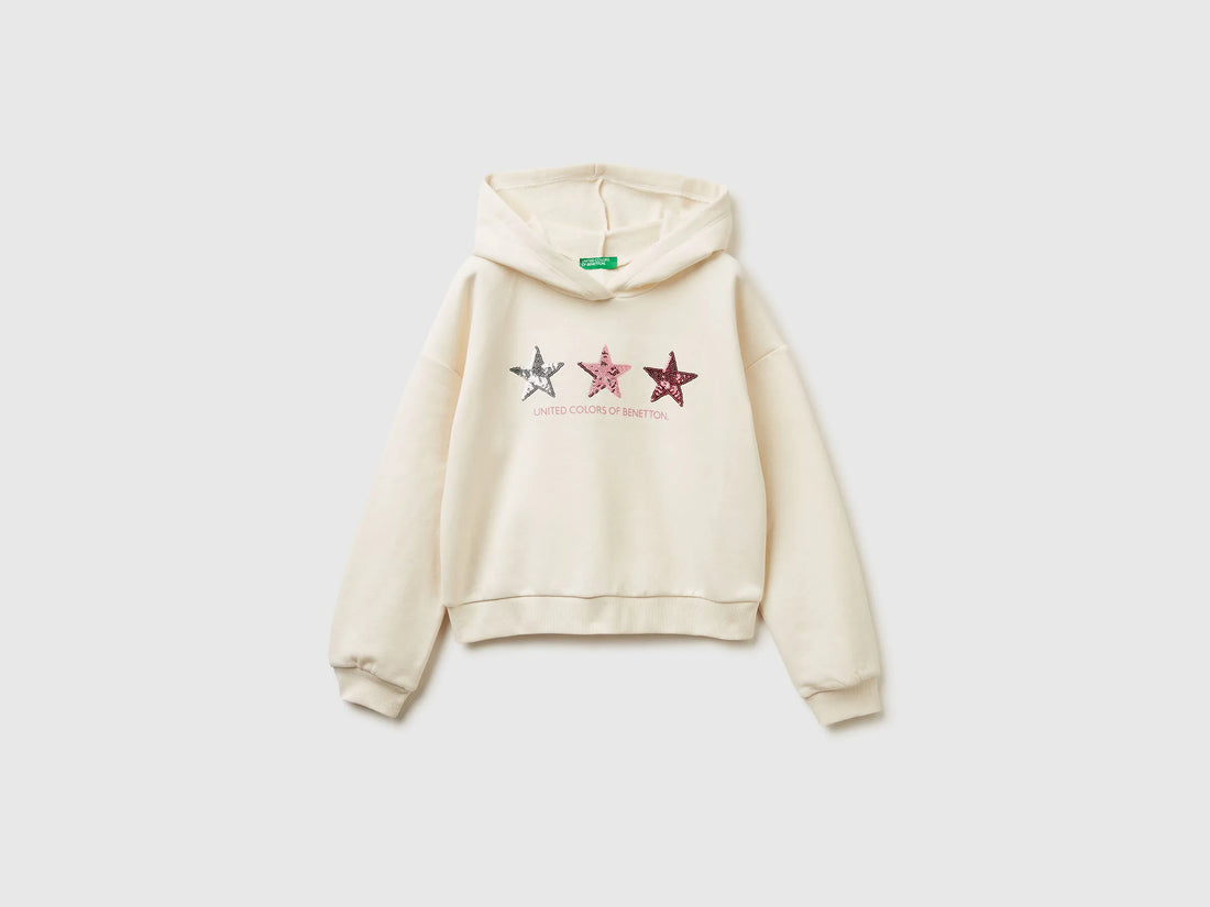 Benetton_Creamy White_Hoodie with Sequins_39M2C205E_0R2_01
