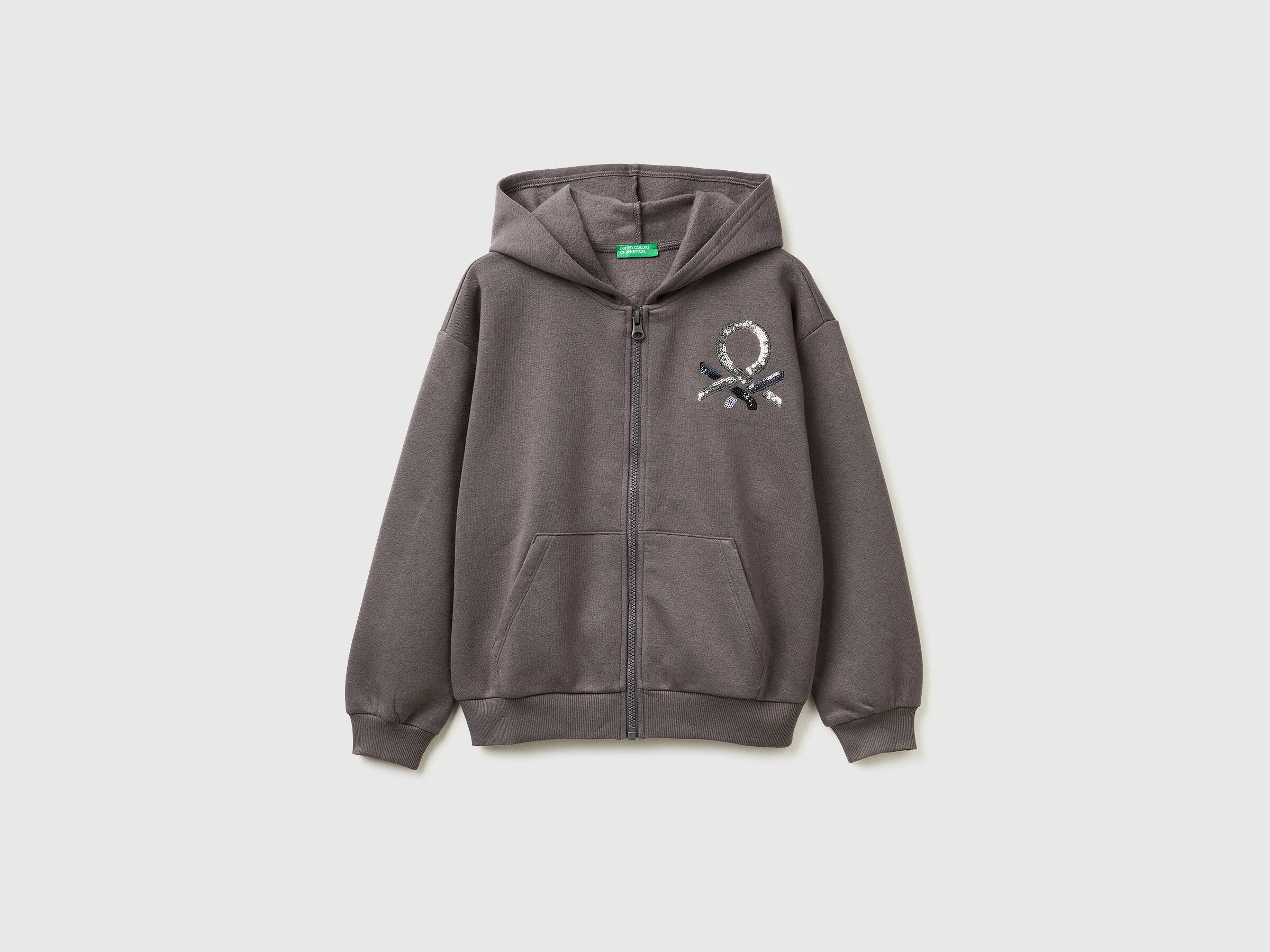 Benetton_Dark Mauve_Sweatshirt with Zip and Sequins_39M2C505O_00A_01