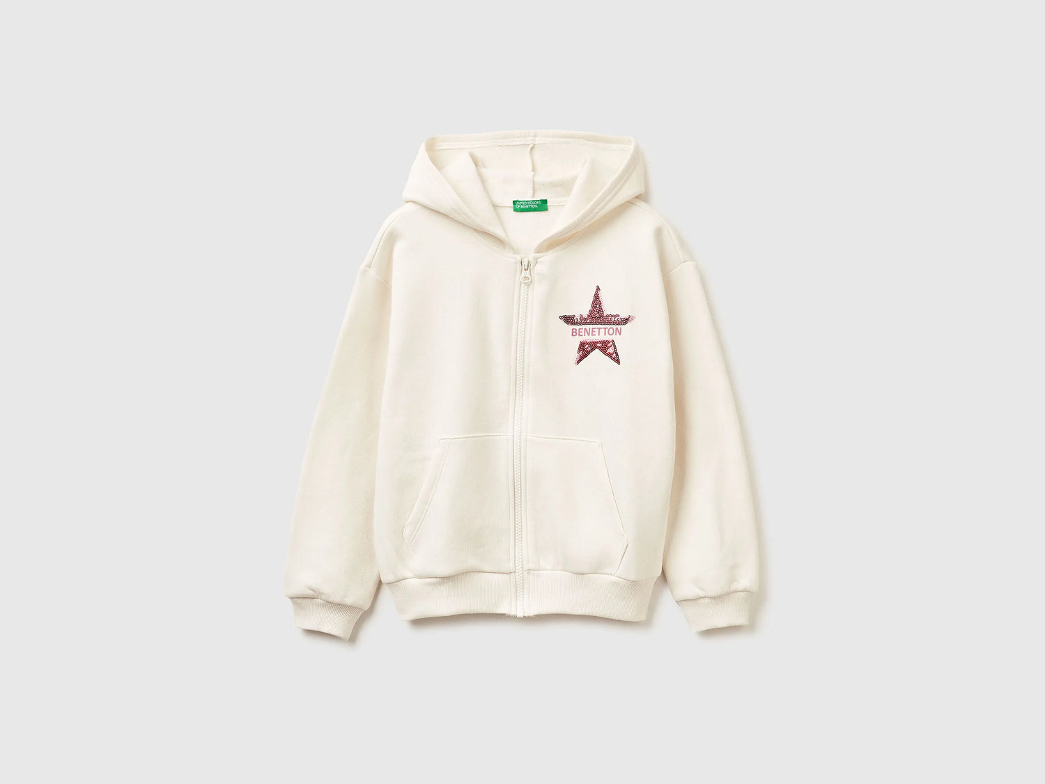 Benetton_Creamy White_Sweatshirt with Zip and Sequins_39M2C505O_0R2_01