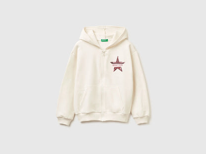 Benetton_Creamy White_Sweatshirt with Zip and Sequins_39M2C505O_0R2_01