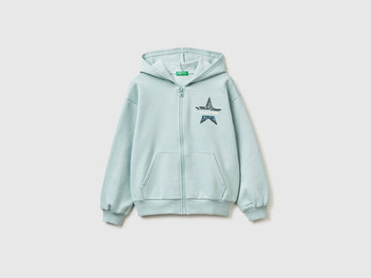 Benetton_Aqua_Sweatshirt with Zip and Sequins_39M2C505O_17H_01