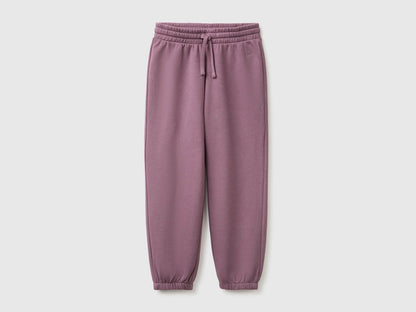 Benetton Plum Girls Fleece Joggers with Drawstring SKU: 39M2CF05I_048 Image 01