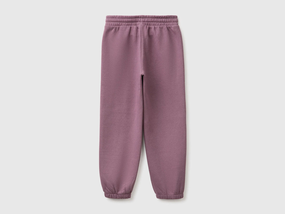 Benetton Plum Girls Fleece Joggers with Drawstring SKU: 39M2CF05I_048 Image 02