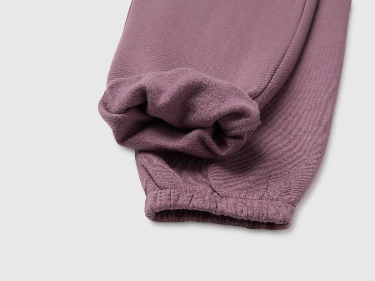 Benetton Plum Girls Fleece Joggers with Drawstring SKU: 39M2CF05I_048 Image 03