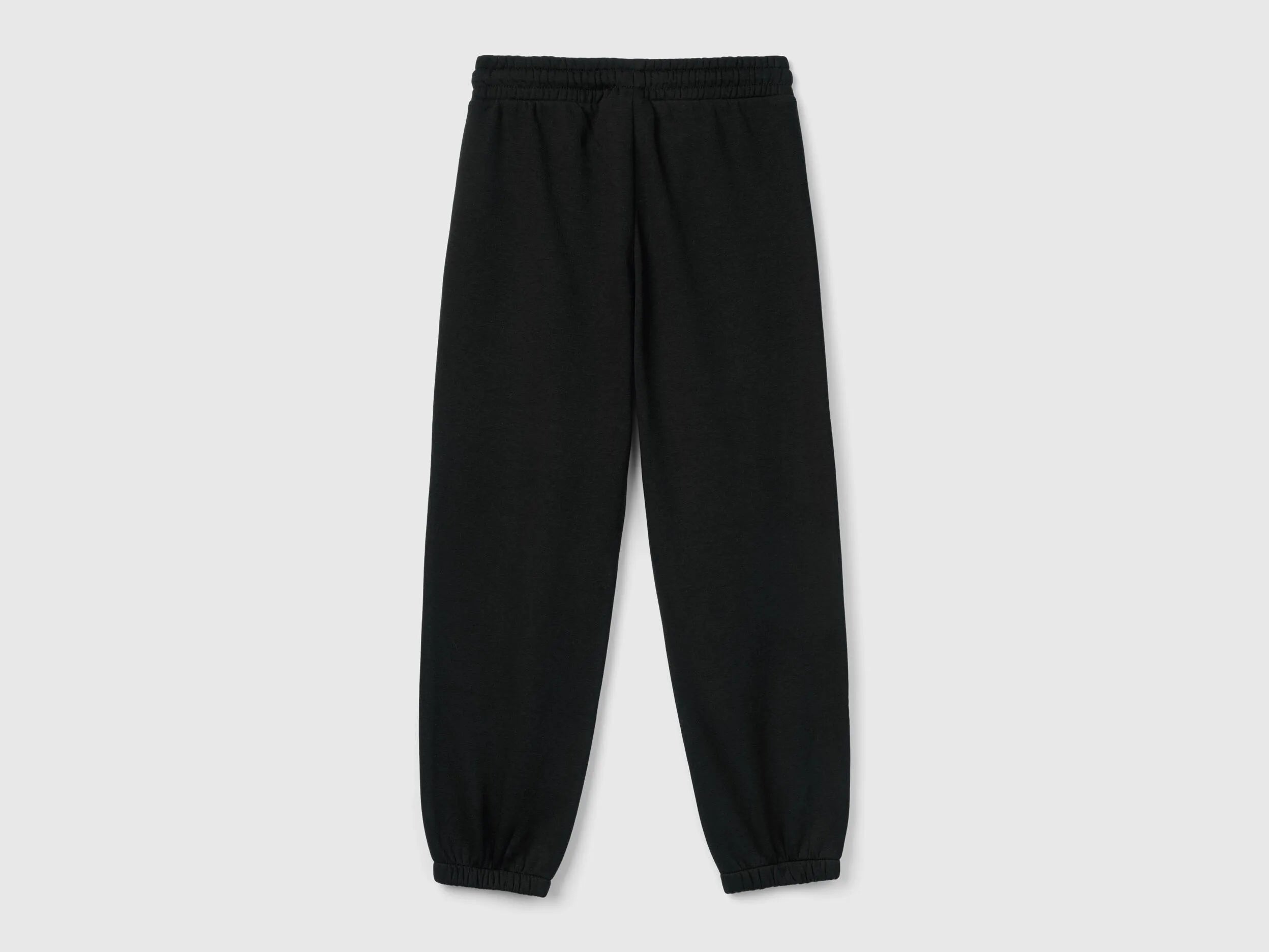 Benetton_Black_Sweat Joggers with Drawstring_39M2CF05I_100_02
