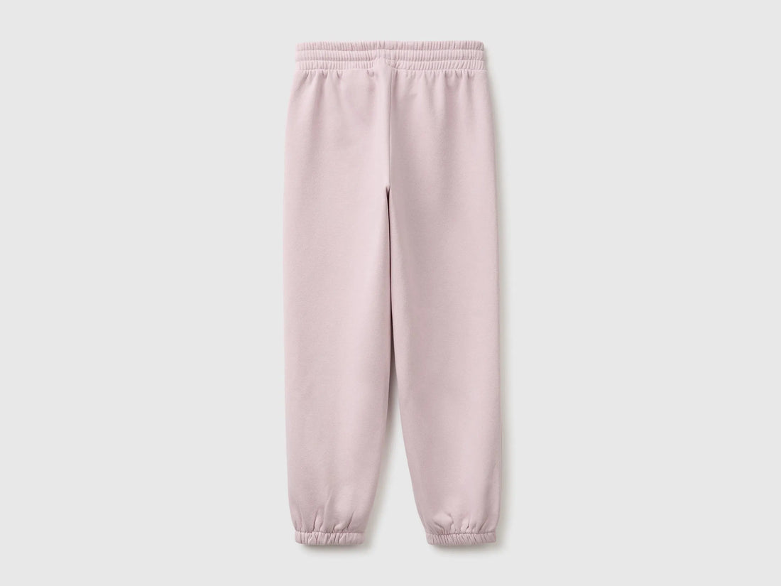 Benetton Pink Girls Fleece Joggers with Drawstring SKU: 39M2CF05I_197 Image 02