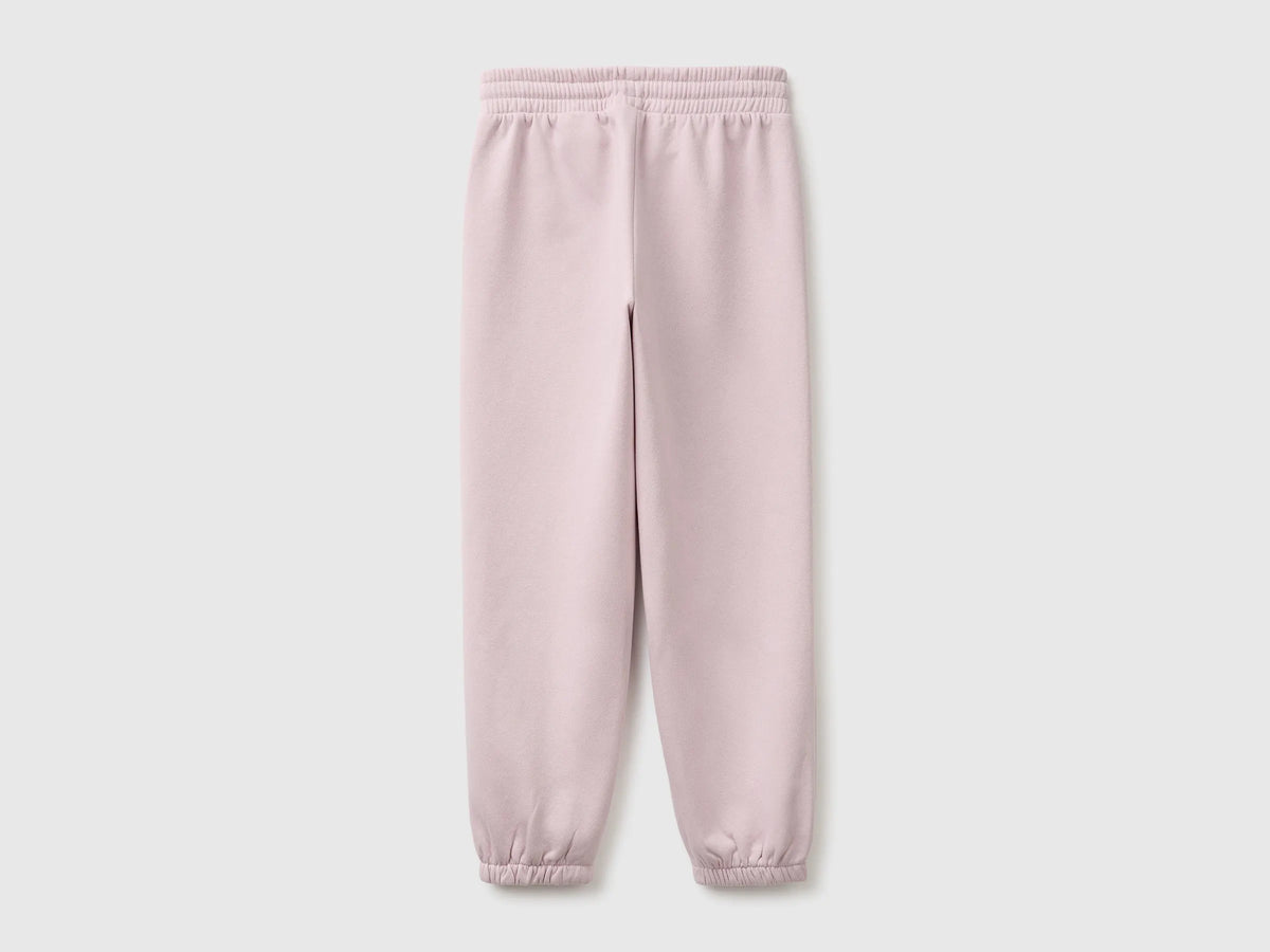 Benetton Pink Girls Fleece Joggers with Drawstring SKU: 39M2CF05I_197 Image 02