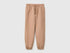Benetton Brown Girls Fleece Joggers with Drawstring SKU: 39M2CF05I_225 Image 01